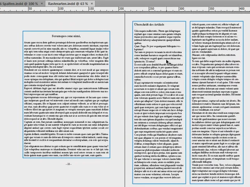 Vytvořit mřížku návrhu v programu InDesign.