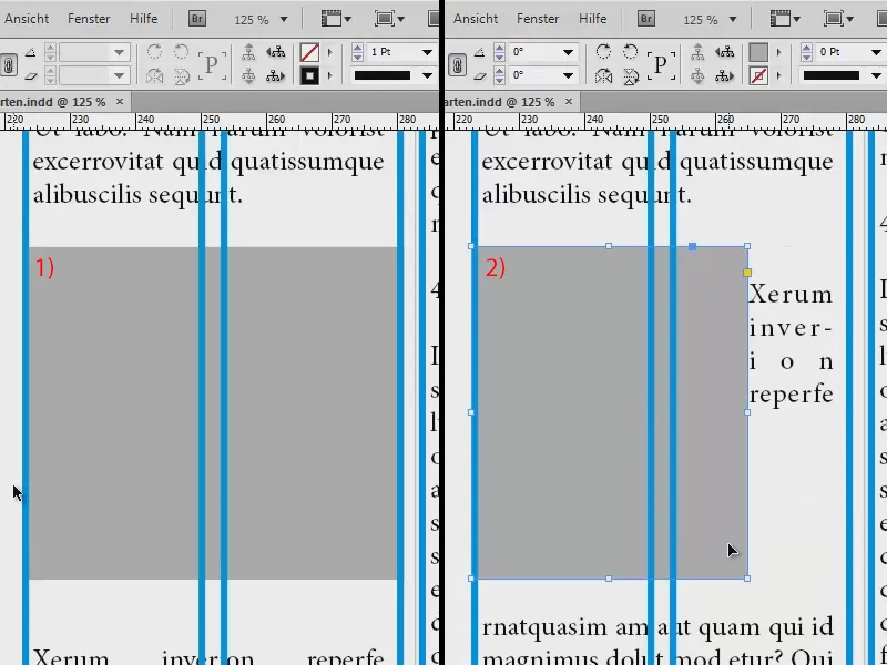 Vytvoření mřížky v programu InDesign.