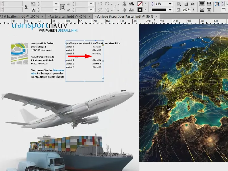 Vyvíjet mřížku rozvržení v programu InDesign.