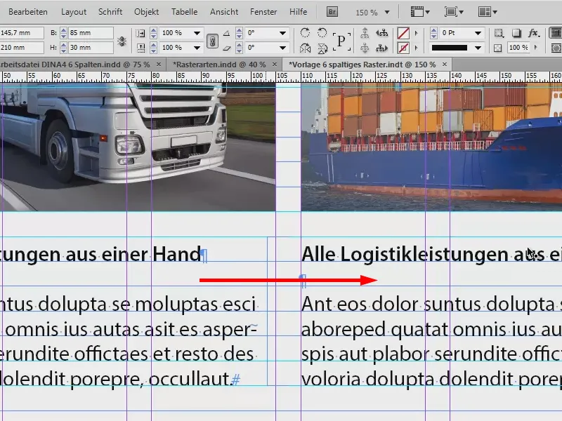 Vytvoření mřížky v programu InDesign