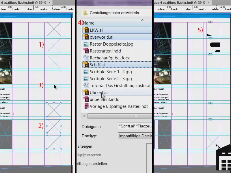 Vyvíjet návrhovou mřížku v programu InDesign.