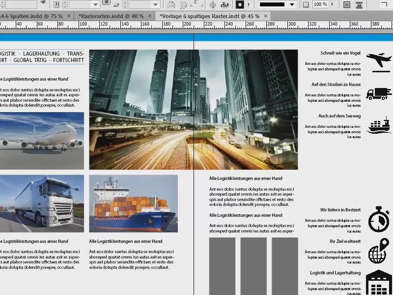 Desenvolver grade de layout no InDesign.