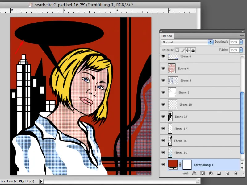 Retrato ao estilo de Roy Lichtenstein