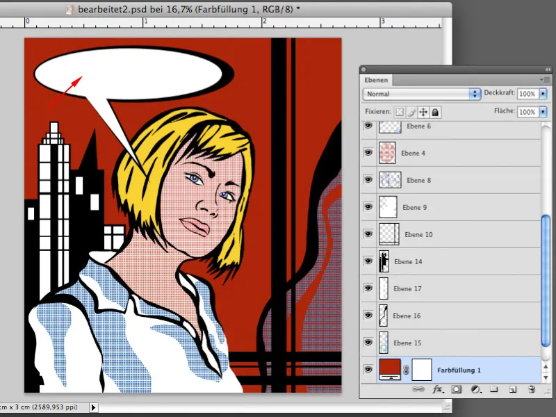 Retrato ao estilo de Roy Lichtenstein