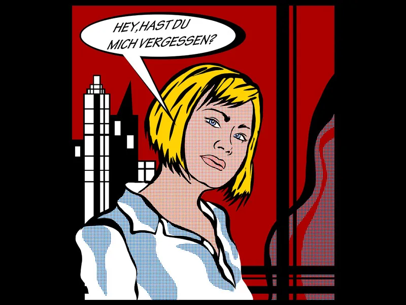 Retrato ao estilo de Roy Lichtenstein