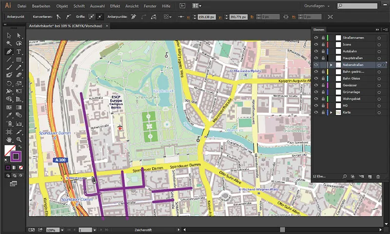 Cartography (Drawing route maps) with Illustrator - Part 1