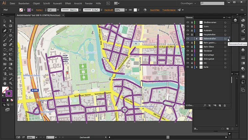 Cartographie (dessiner des cartes de directions) avec Illustrator - Partie 1