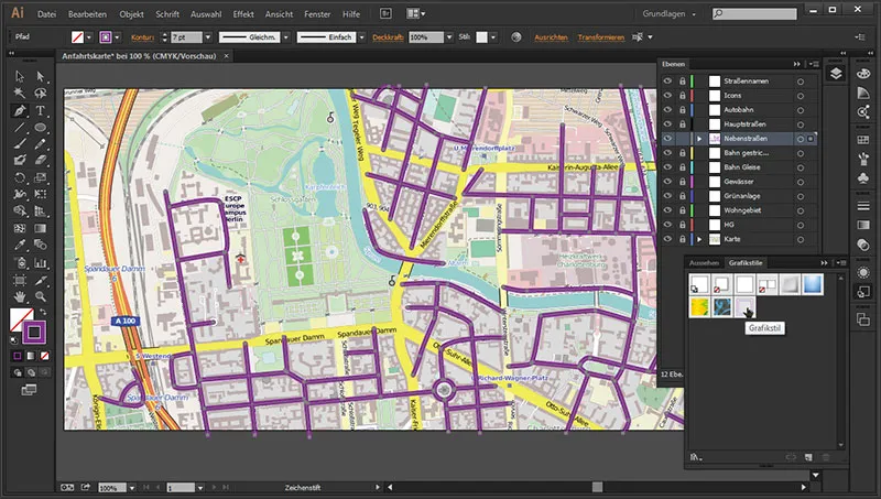 Cartographie (dessin de cartes d'accès) avec Illustrator - Partie 1