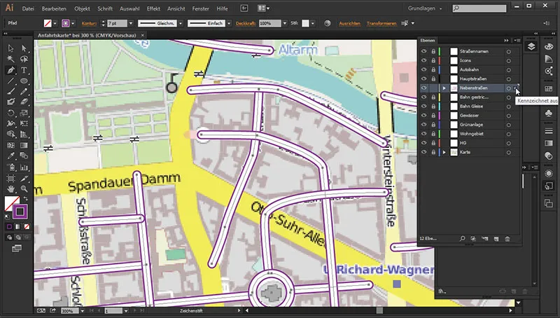 Cartographie (dessin de cartes d'accès) avec Illustrator - Partie 1