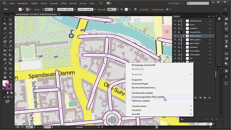 Cartography (drawing directions maps) with Illustrator - Part 1