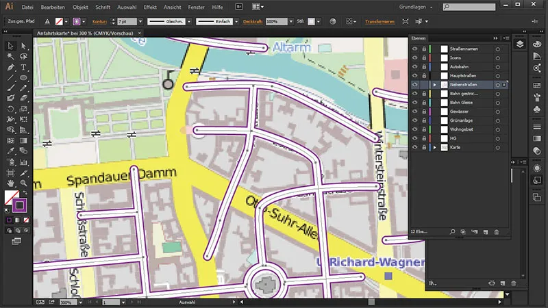 Cartography (Drawing route maps) with Illustrator - Part 1