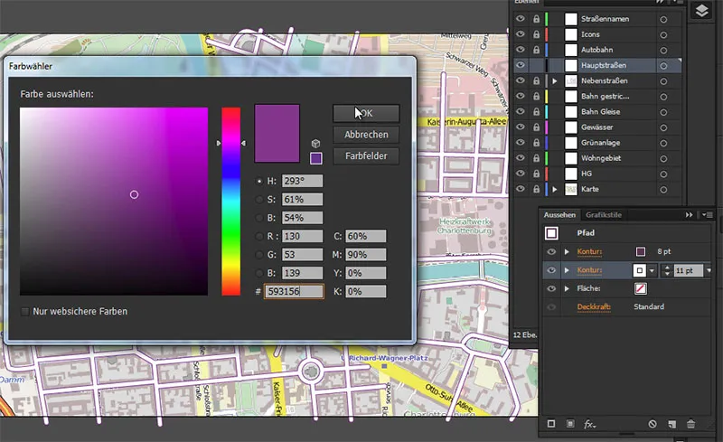 Cartography (drawing route maps) with Illustrator - Part 2