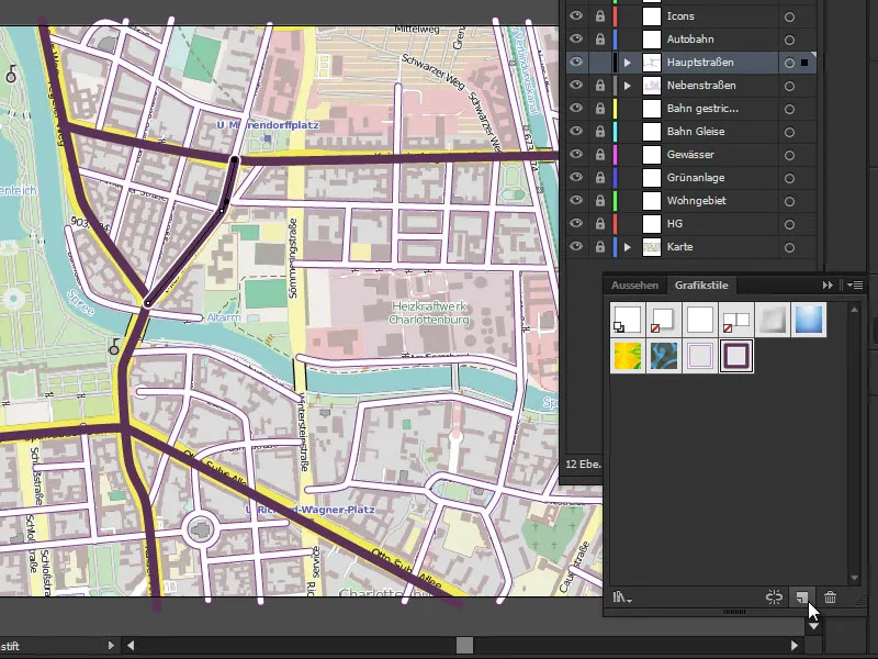 Cartography (drawing directions maps) with Illustrator - Part 2.