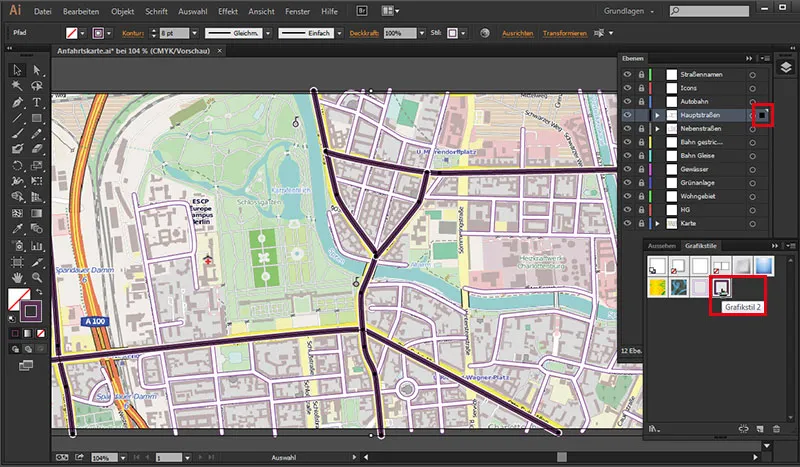 Cartographie (dessiner des cartes d'accès) avec Illustrator - Partie 2