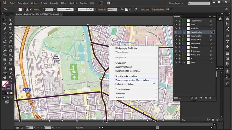 Cartography (creating route maps) with Illustrator - Part 2