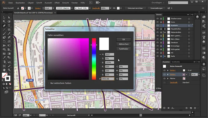 Cartography (drawing directions maps) with Illustrator - Part 2