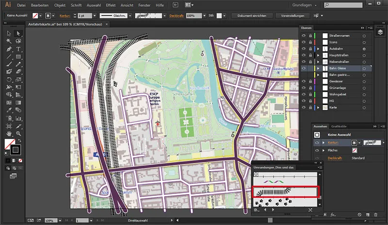 Cartography (drawing route maps) with Illustrator - Part 2