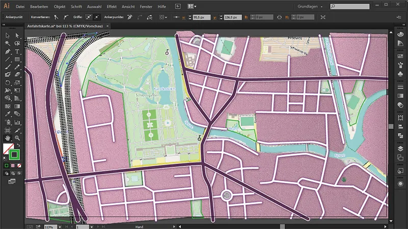 Cartography (Drawing directions maps) with Illustrator - Part 4