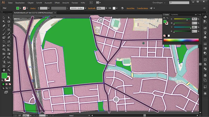 Cartography (drawing directions maps) with Illustrator - Part 4