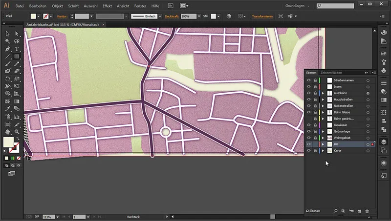 Cartography (drawing route maps) with Illustrator - Part 4