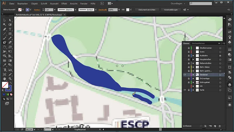 Cartography (drawing route maps) with Illustrator - Part 4