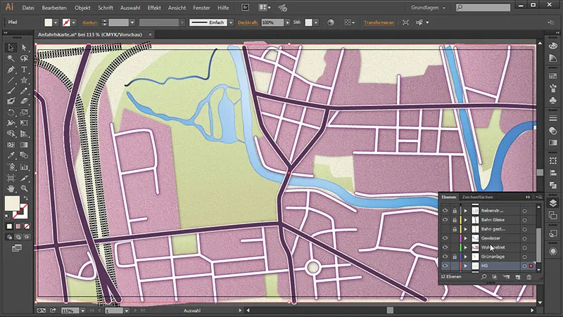 Cartography (drawing route maps) with Illustrator - Part 5