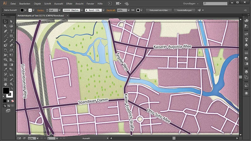 Cartography (drawing route maps) with Illustrator - Part 5