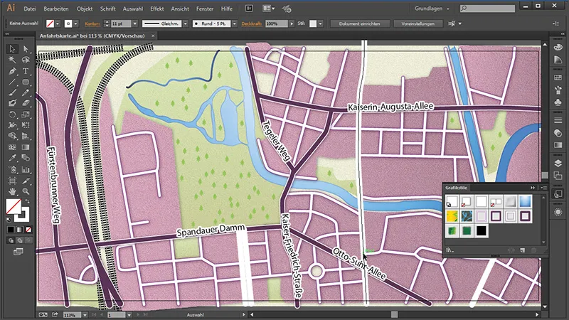 Cartography (Creating route maps) with Illustrator - Part 6