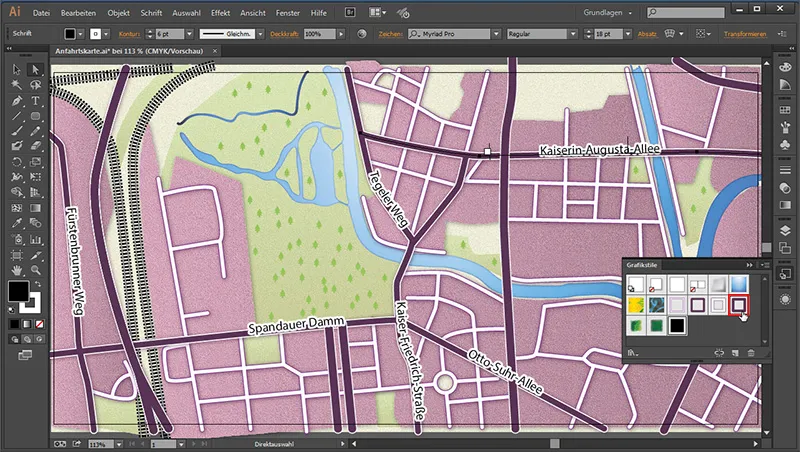 Cartography (Creating driving directions) with Illustrator - Part 6