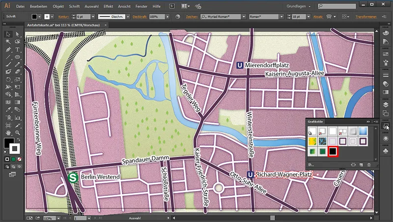 Cartography (drawing directions maps) with Illustrator - Part 6