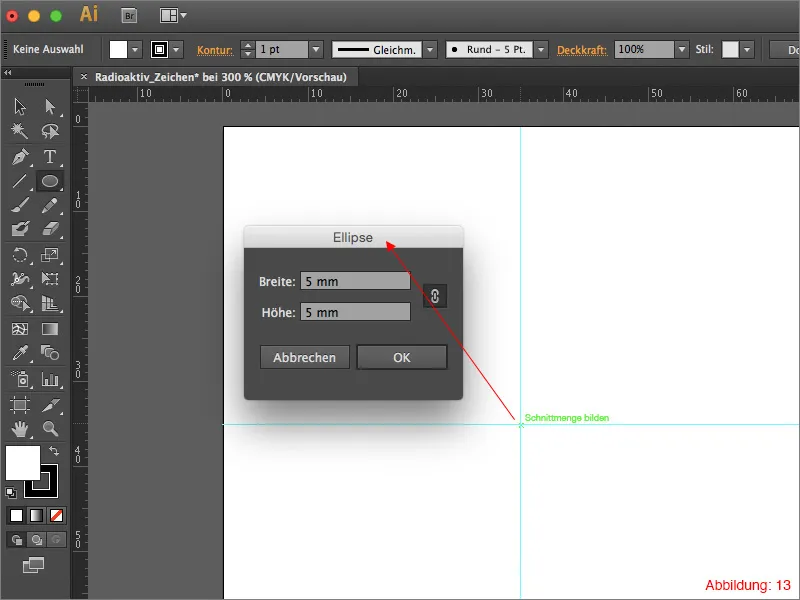 Membuat tanda peringatan di Adobe Illustrator.