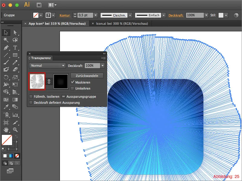 Crear un icono de aplicación en Adobe Illustrator.