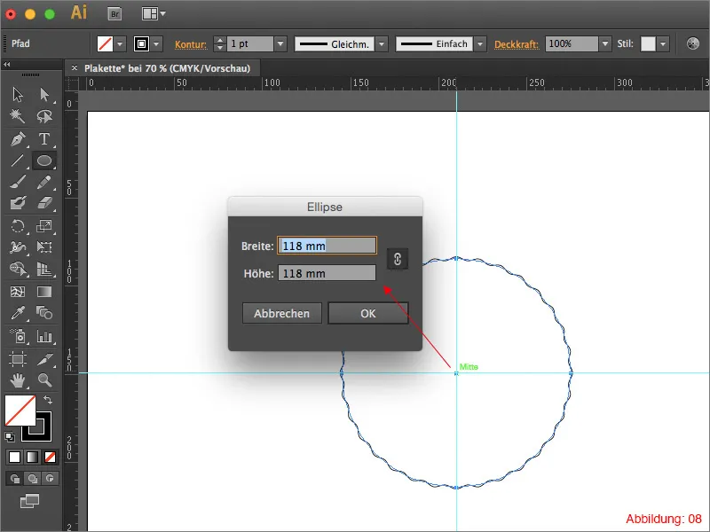 Creare una targhetta in Adobe Illustrator.