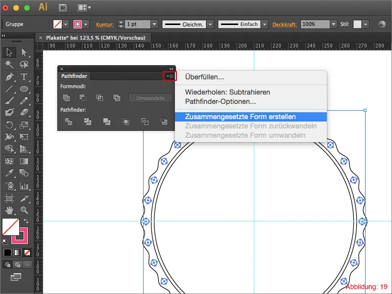 Membuat plakat dalam Adobe Illustrator.