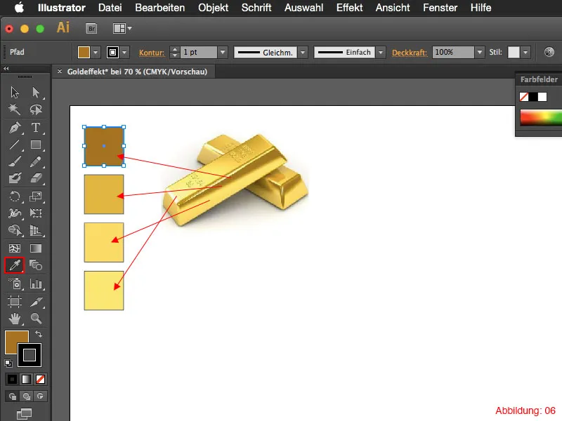 Adobe Illustrator - Gylden effekt på skrift