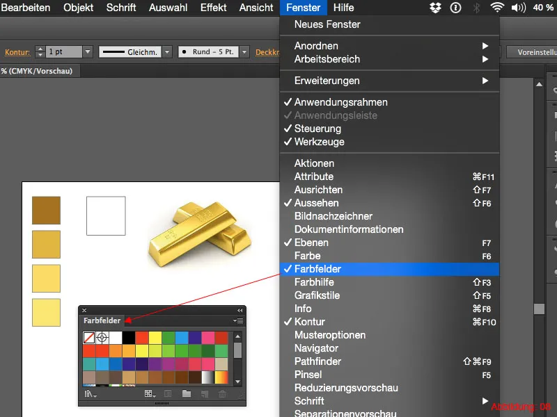 Adobe Illustrator – kuldne efekt tekstil