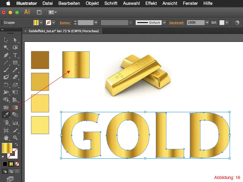 Adobe Illustrator - Gold effect on font