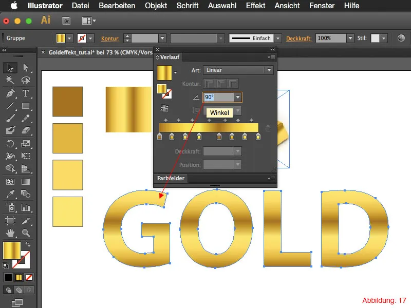 Adobe Illustrator - Gold effect on text