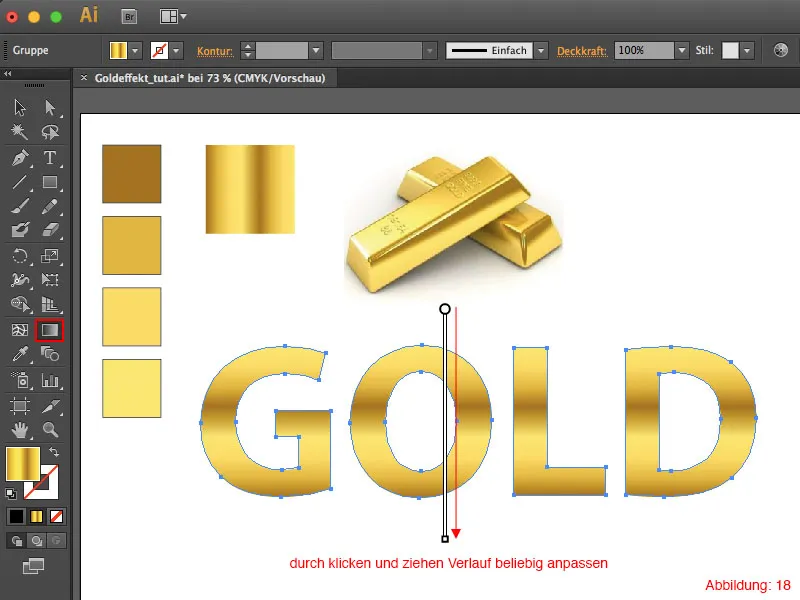 Adobe Illustrator - Guld effekt på skrift