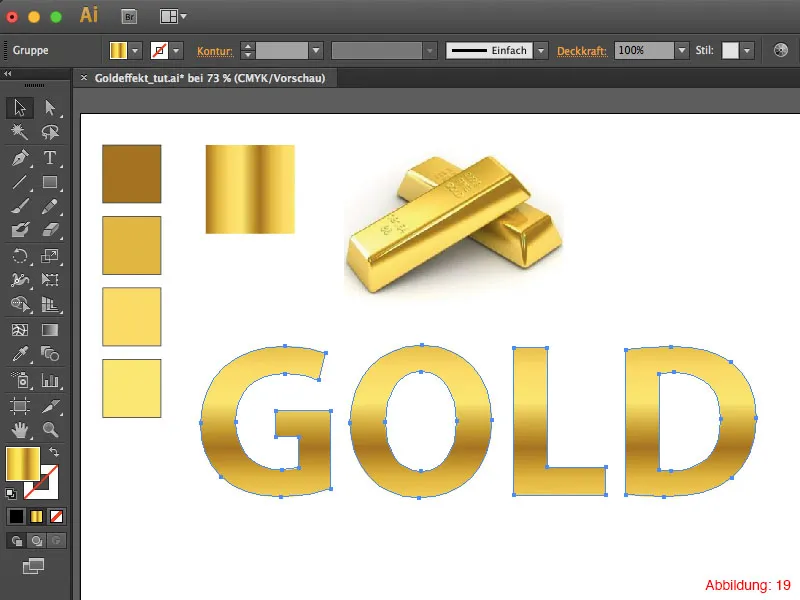 Adobe Illustrator - Guld effekt på skrift