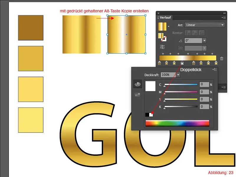 Adobe Illustrator - Guld effekt på skrift