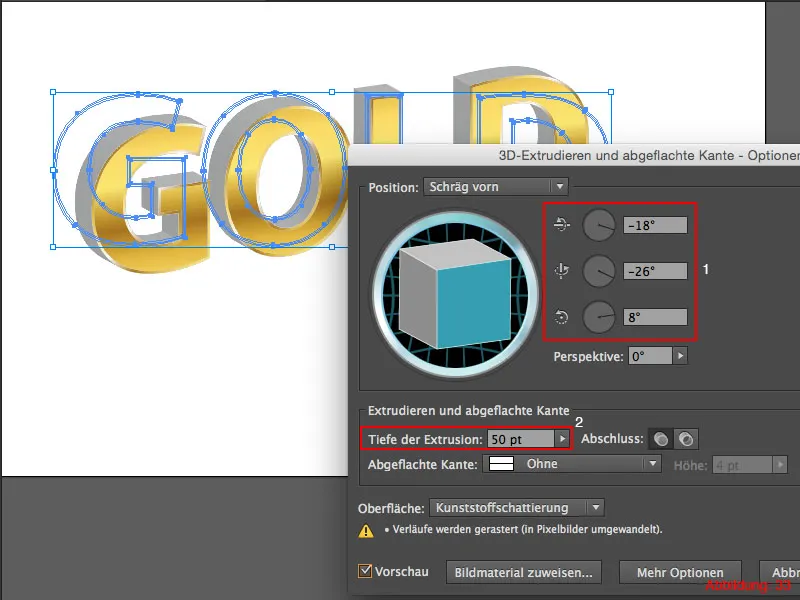 Adobe Illustrator - Guld effekt på tekst