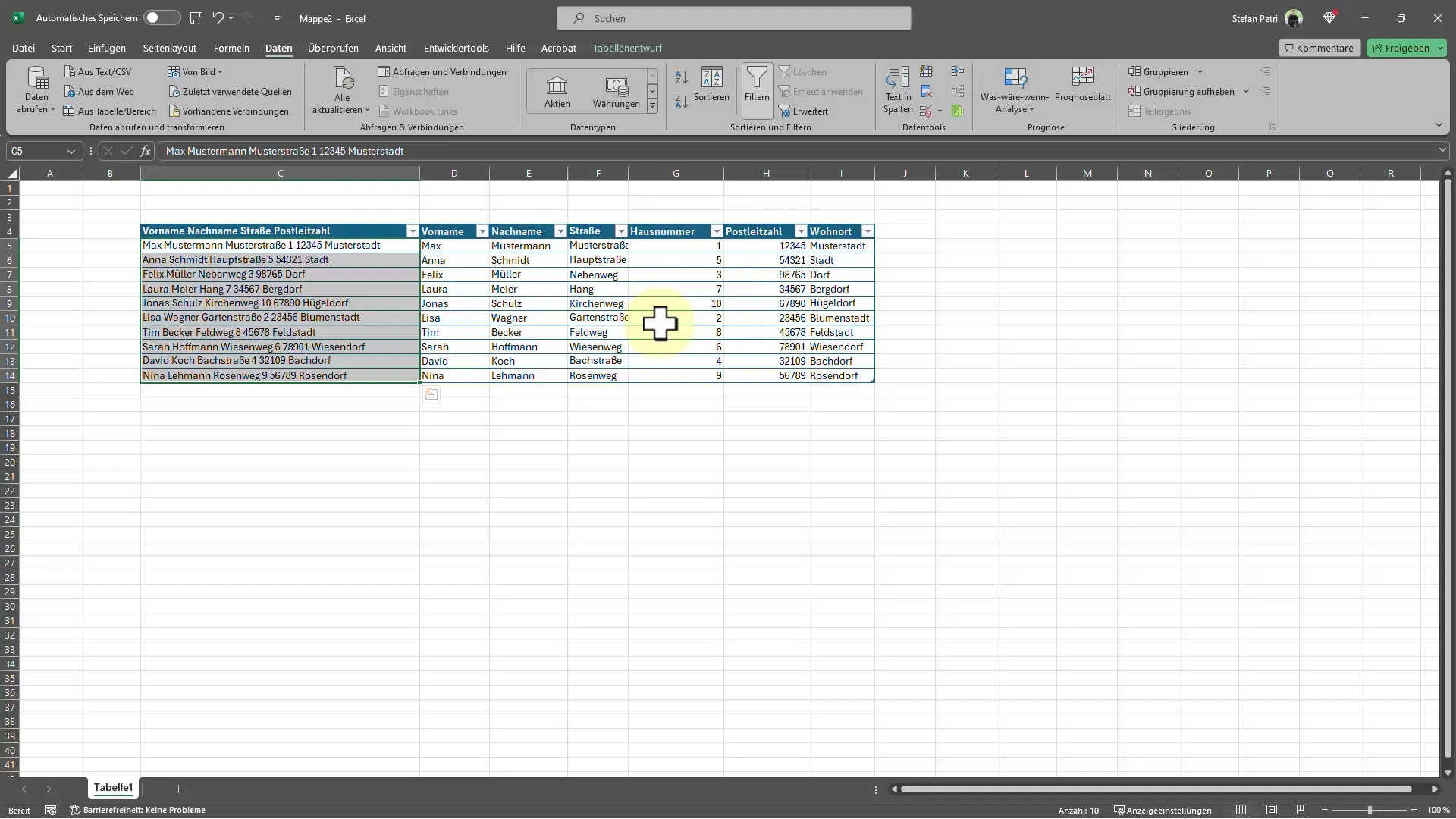 Excel-Tipps: 03 | Text in Spalten