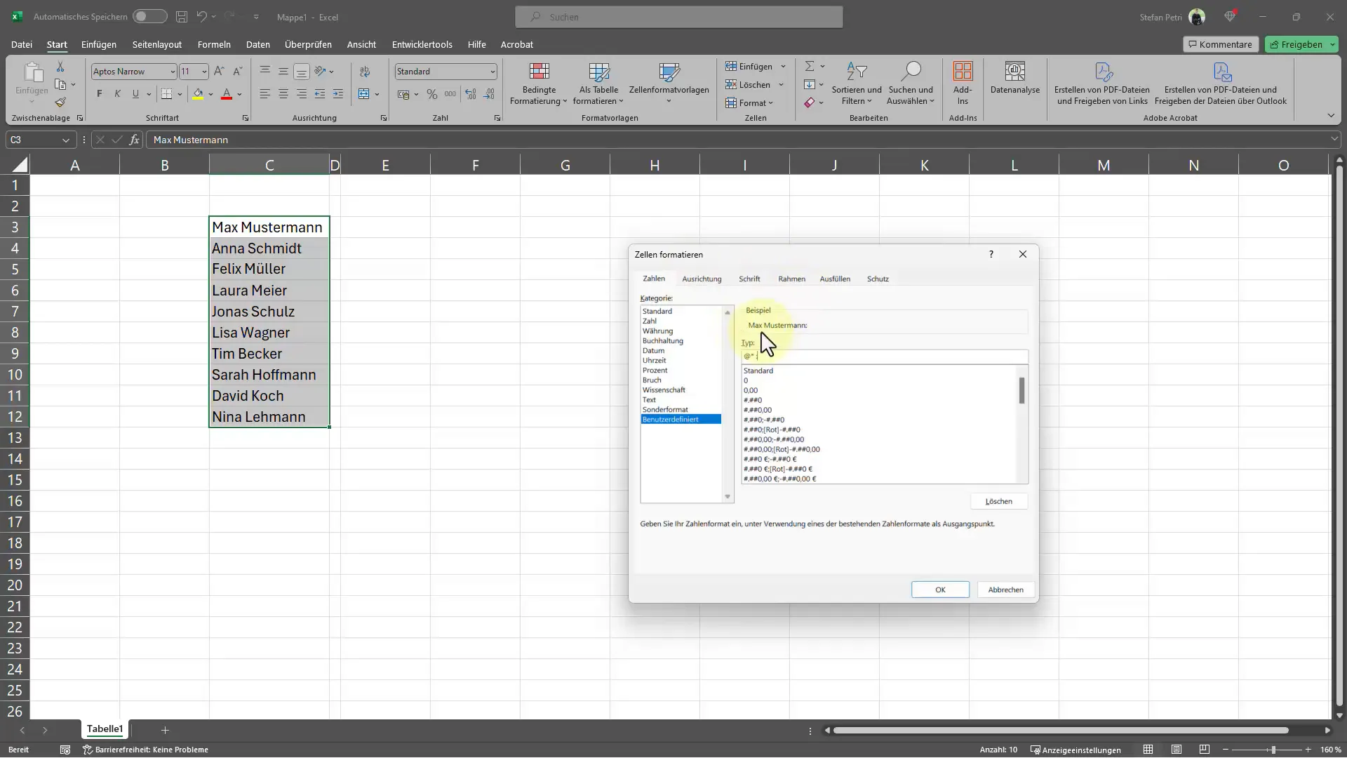 Effizientes Einfügen von Doppelpunkten in Excel