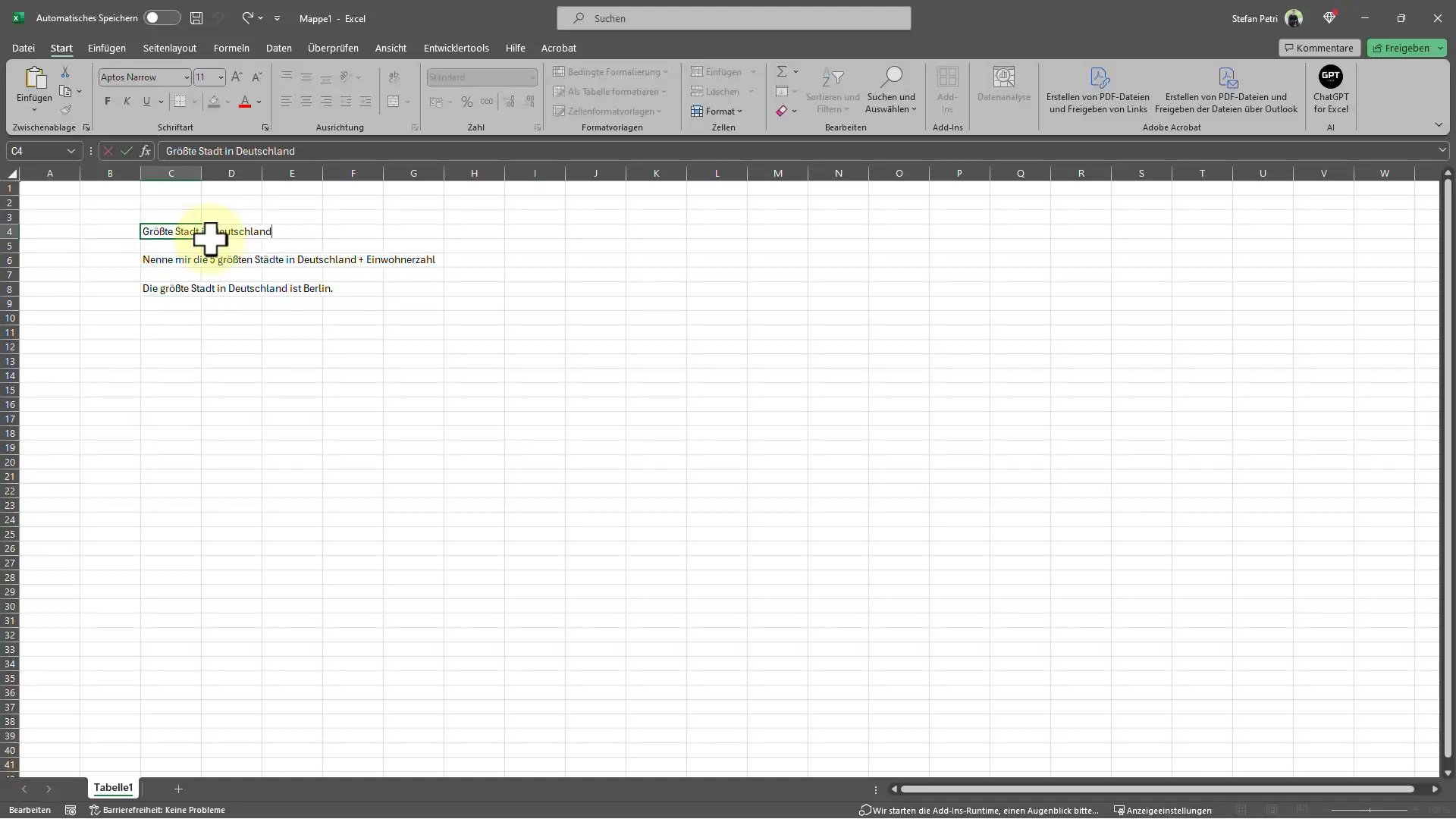 Bekerja lebih efisien dengan ChatGPT di Excel