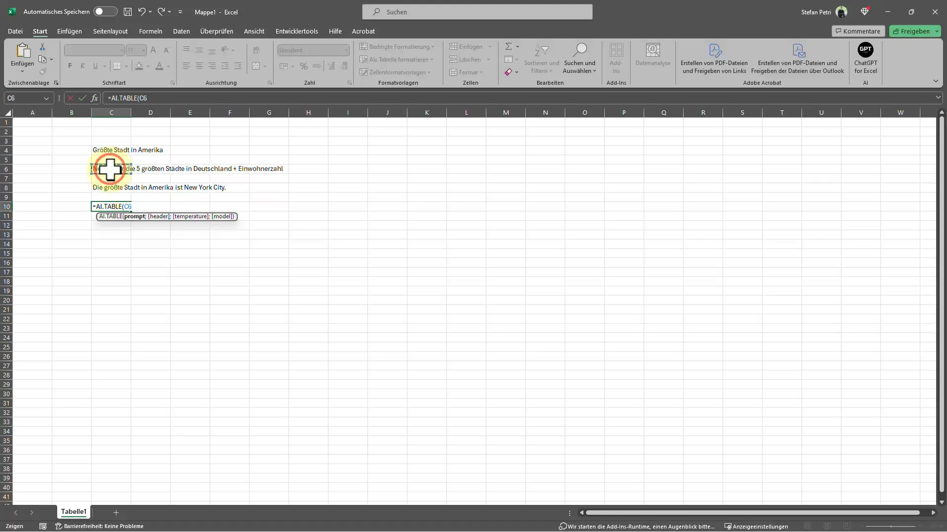 Bekerja lebih efisien dengan ChatGPT di Excel