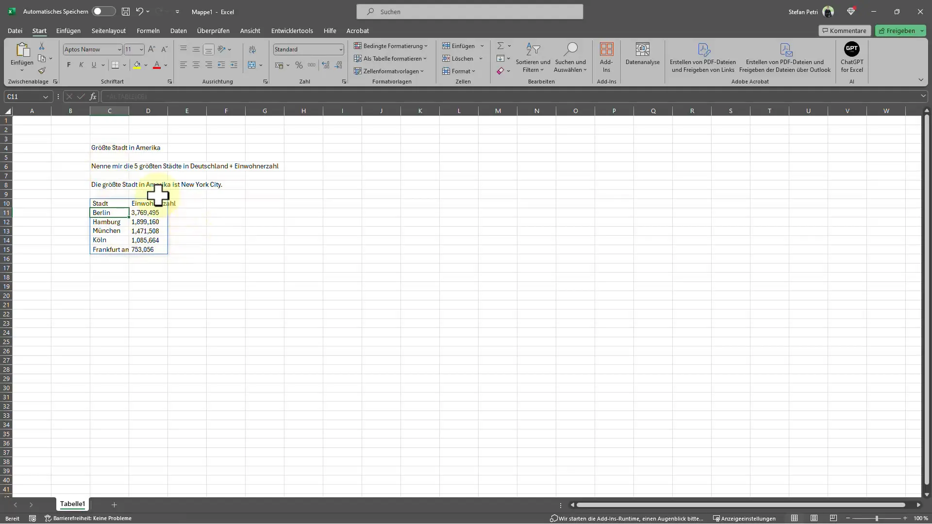 Bekerja lebih efisien dengan ChatGPT di Excel