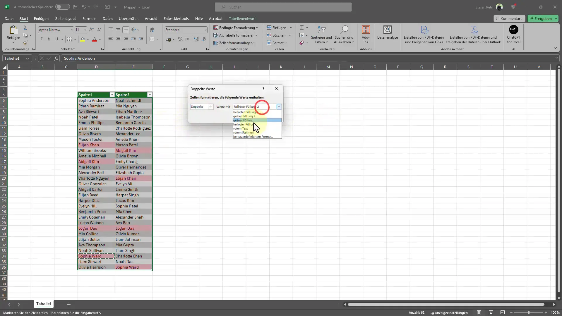 Excel'de tekrarlanan değerlerin hızlı bir şekilde tanımlanması