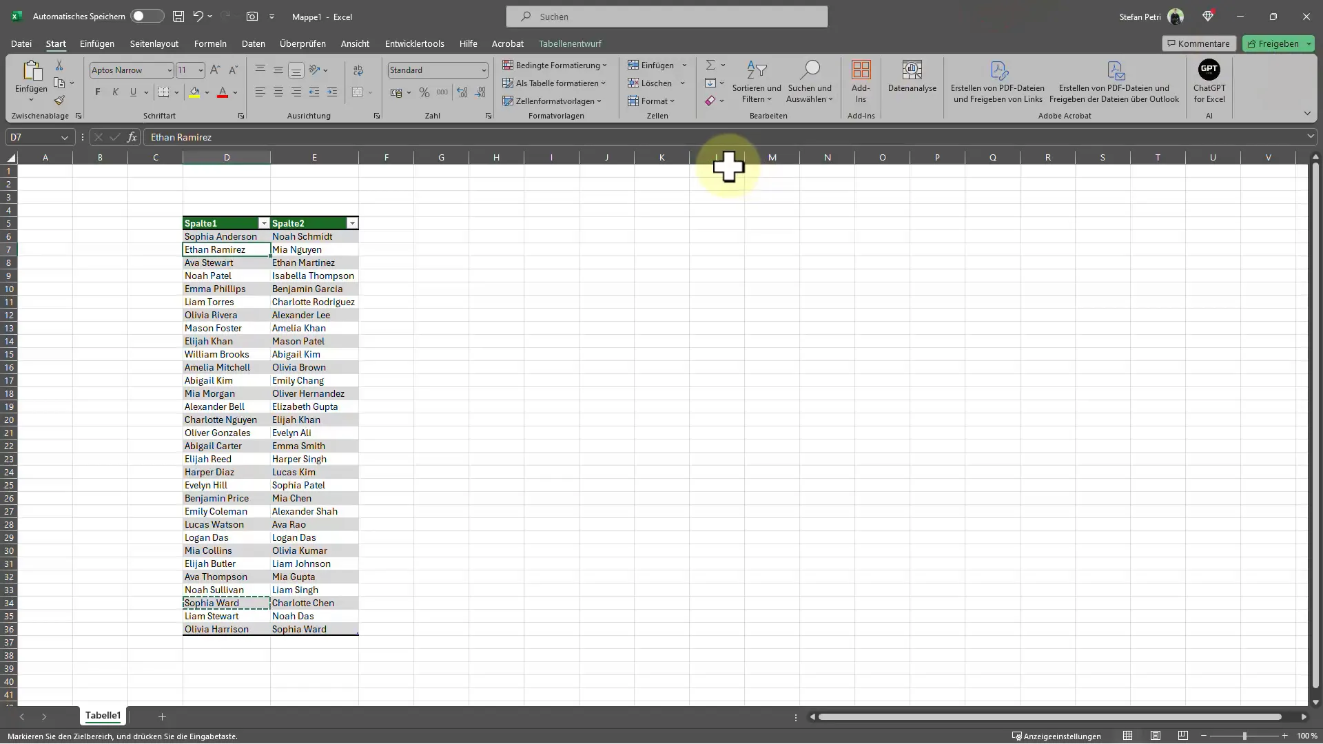 Schnelle Identifikation doppelter Werte in Excel