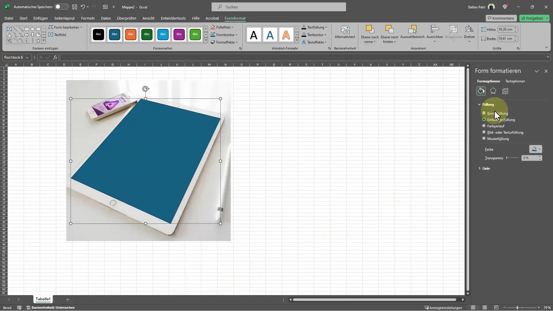 Insérer correctement des images de la perspective dans Excel - un guide étape par étape